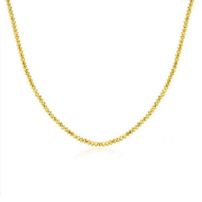 18K Gold Bungee Bead Wave Necklace