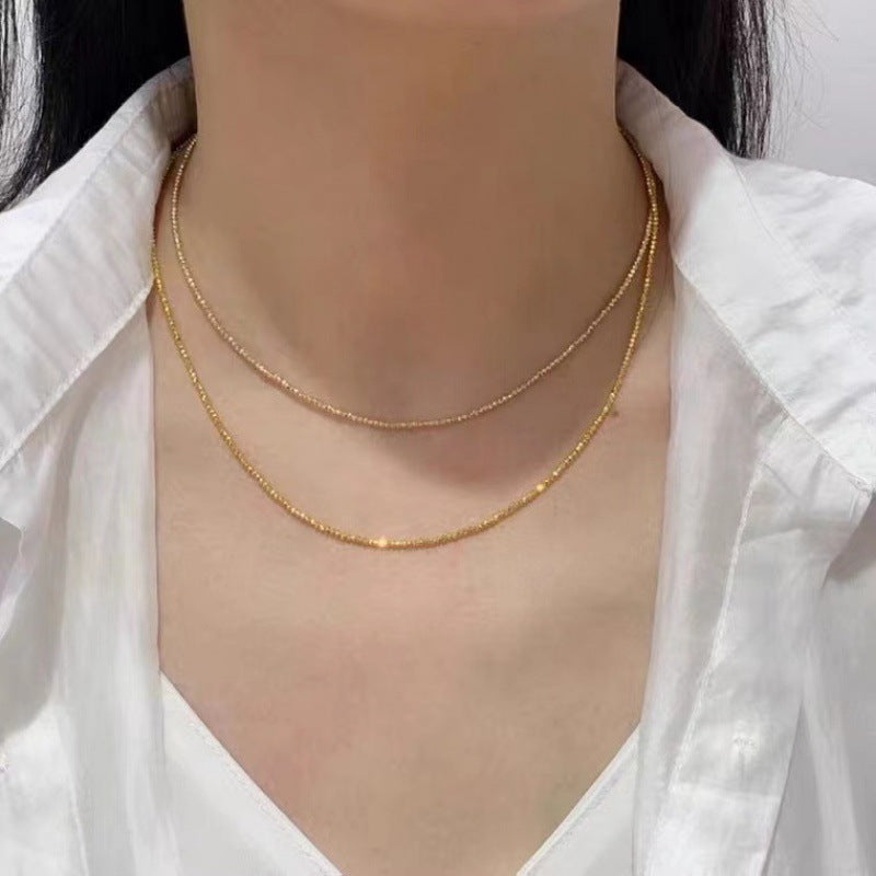 18K Gold Bungee Bead Wave Necklace