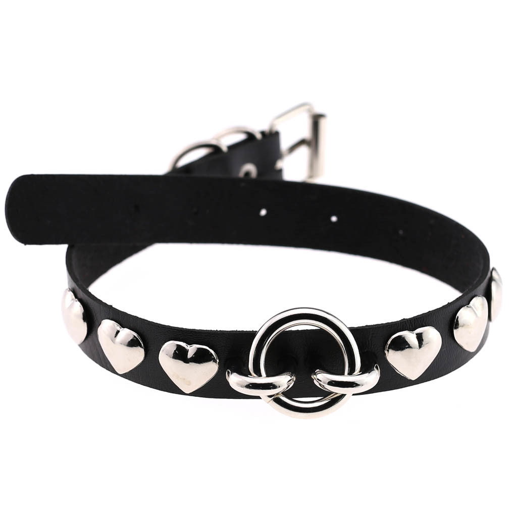 "Unusual" Necklace White Leather Chokers Vintage Gothic