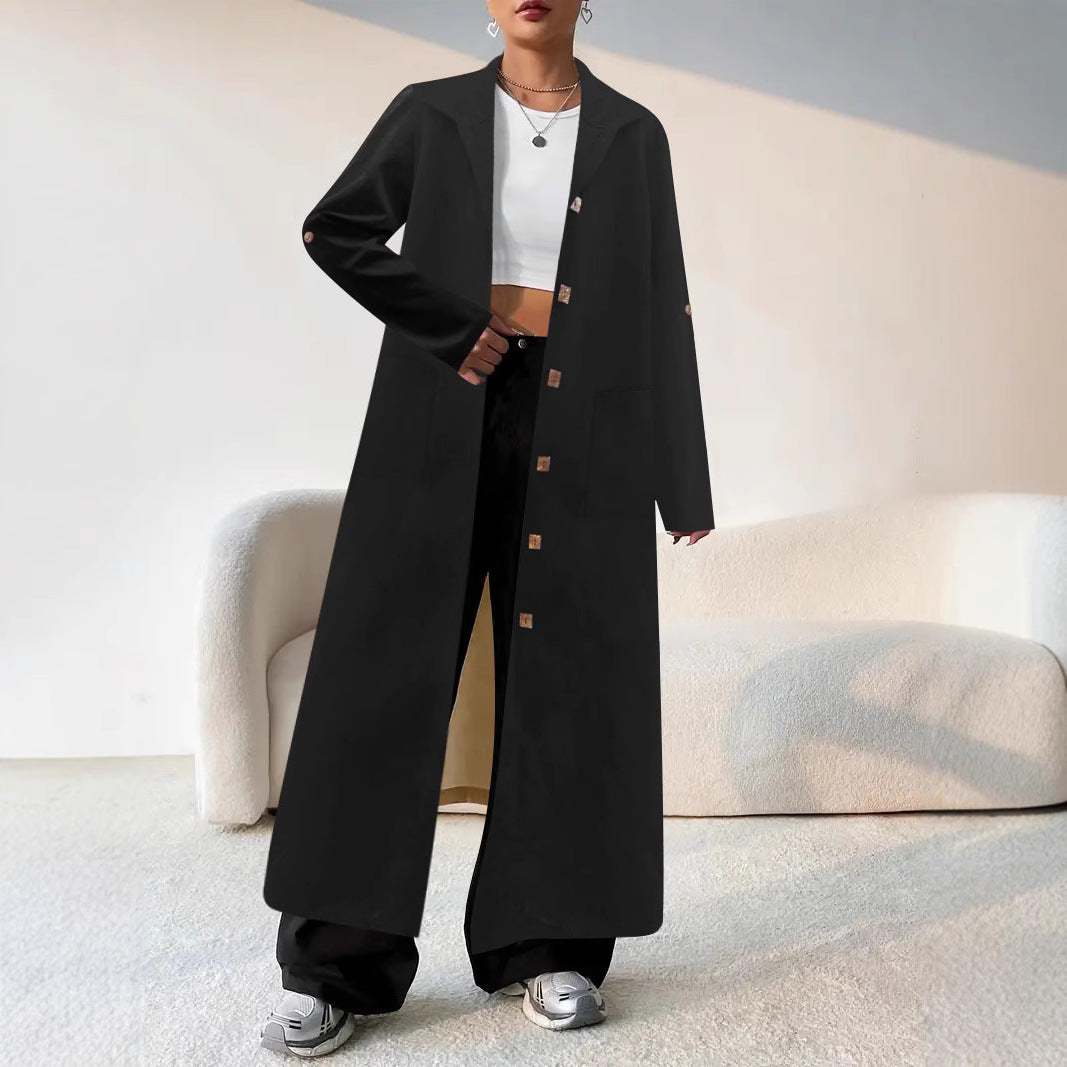 Below-the-Knee Belted Trench Coat