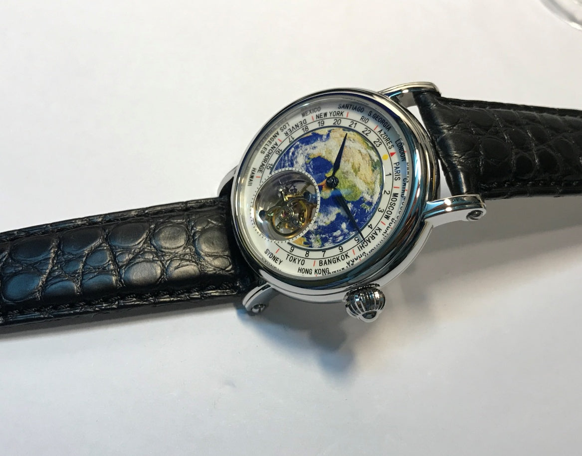 Luxury 3D Globe Tourbillon Watch