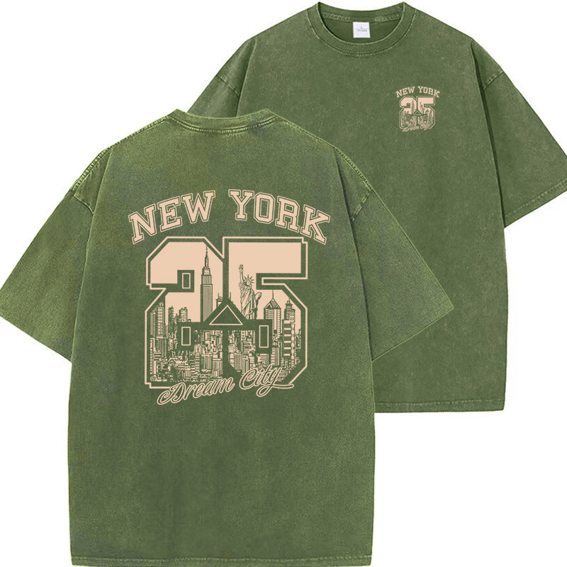 Retro Style New York Print Short Sleeve T-Shirt