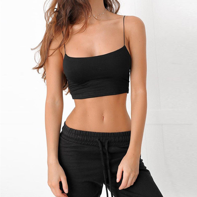 Chic One-Shoulder Sling Crop Vest – Slim Fit