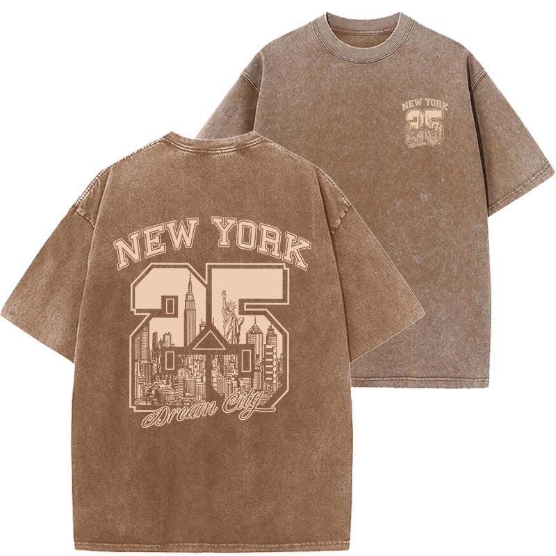 Retro Style New York Print Short Sleeve T-Shirt
