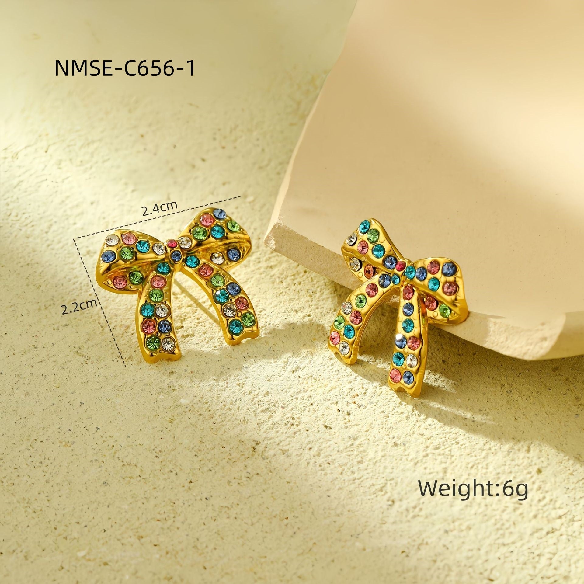 18K Gold-Plated Stainless Steel Bow Earrings – Fashion OL Style