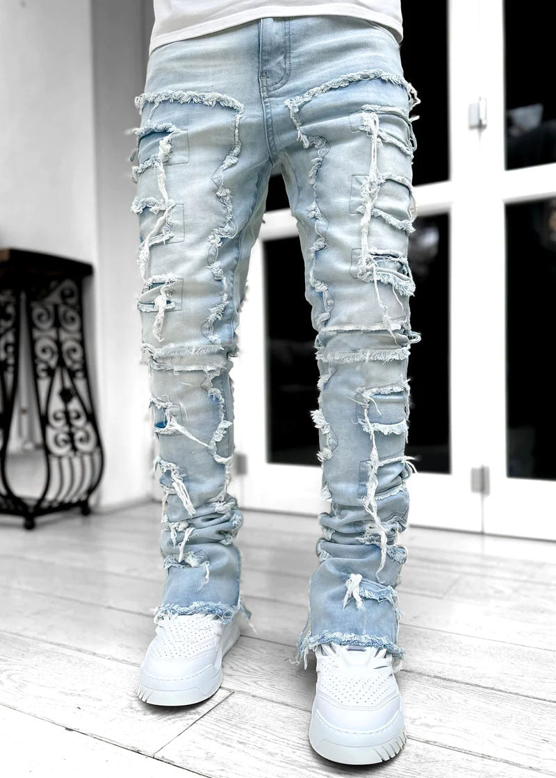 Ins Fringes Stacked Jeans \