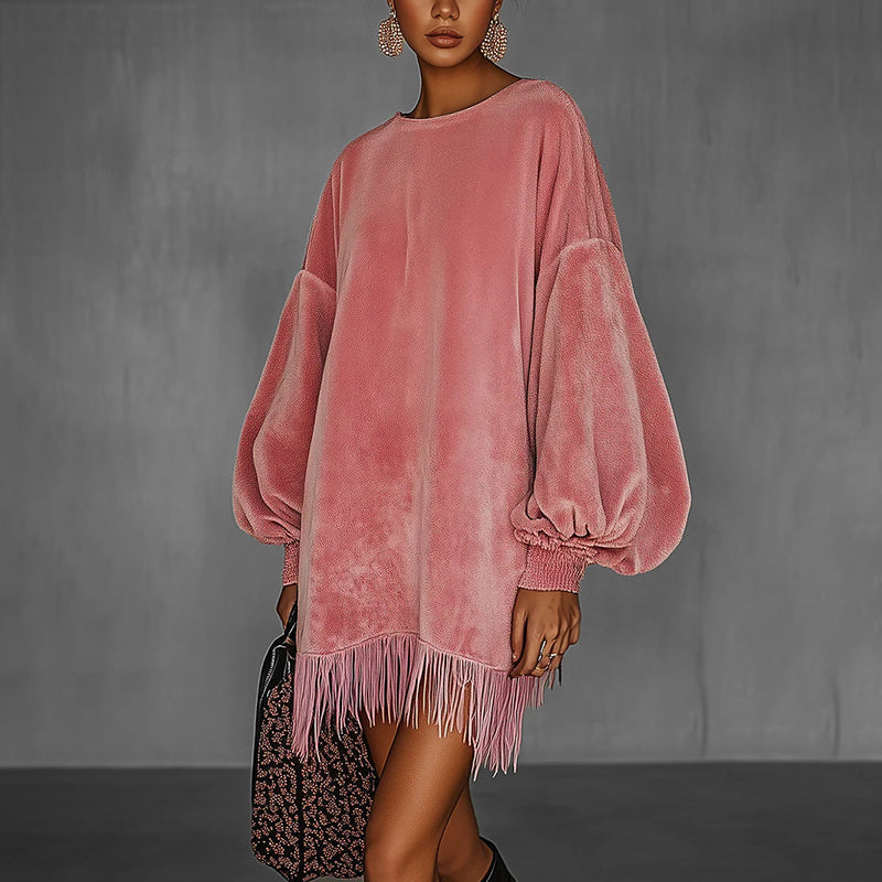 \Fringe Hem Mini Dress