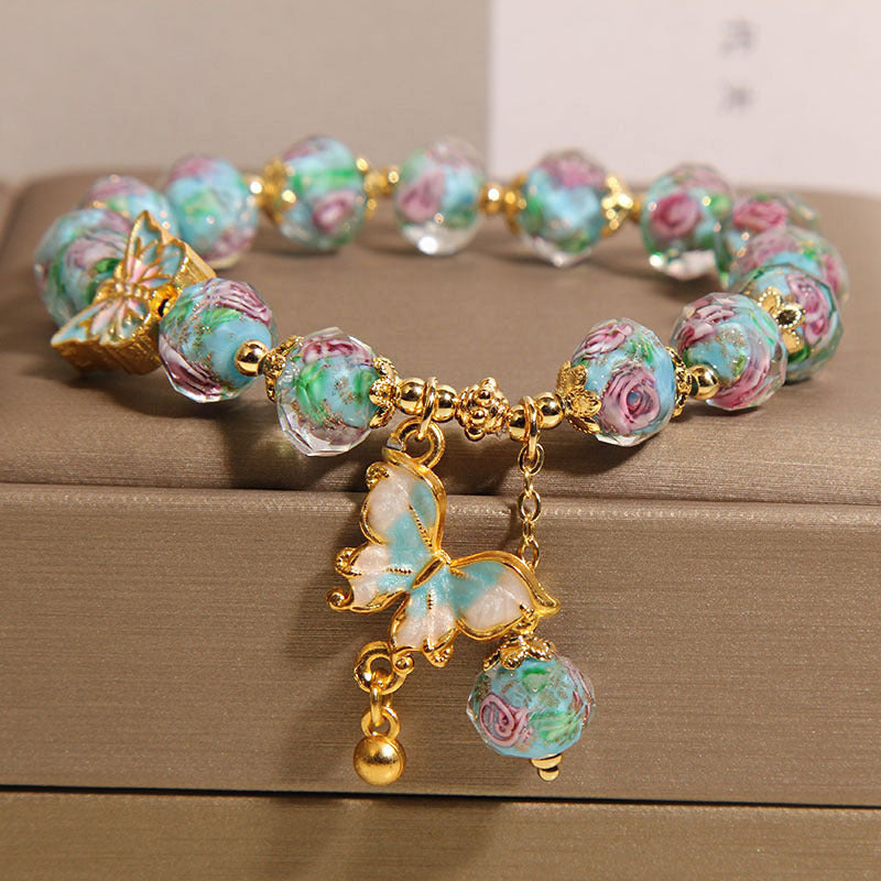 Floral Glaze Butterfly Earrings – Japanese & Korean Style