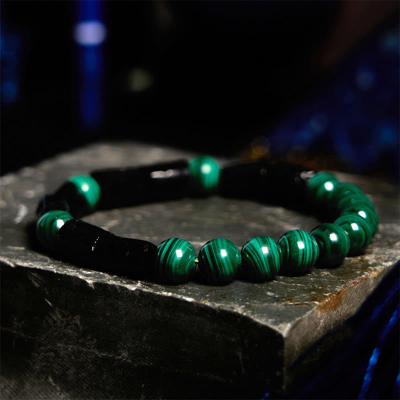 Obsidian Constellation Bead Bracelet