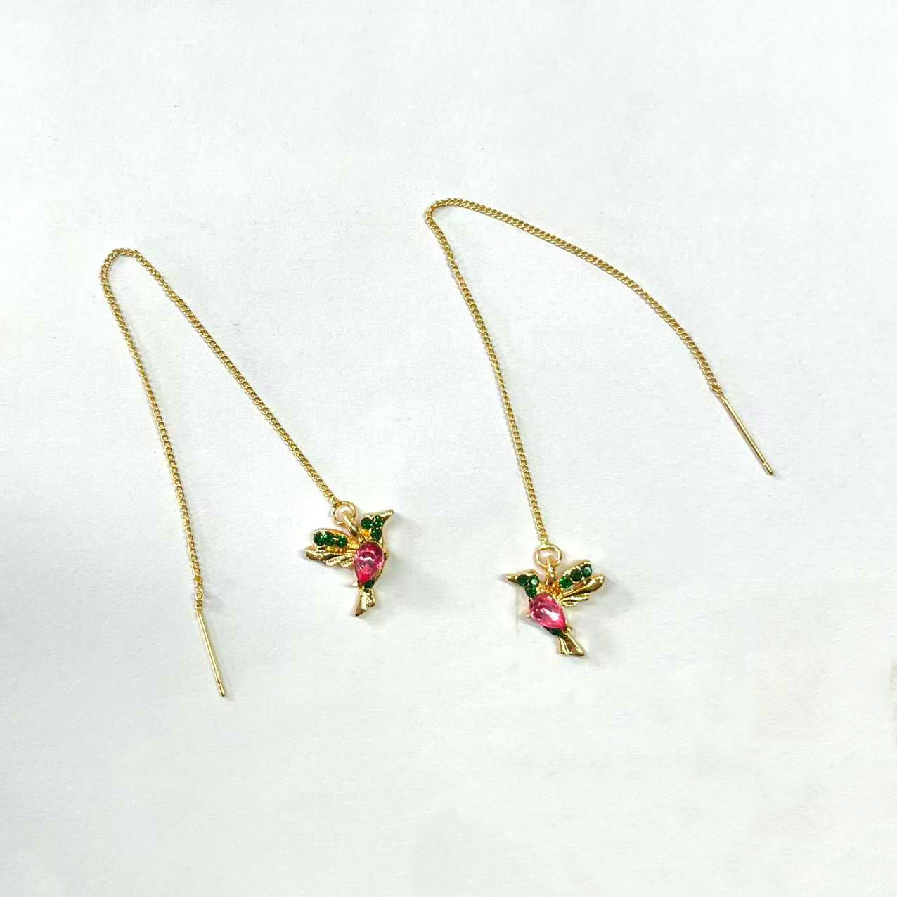 Zircon Bird Wing Drop Earrings – Elegant Animal-Inspired Jewelry