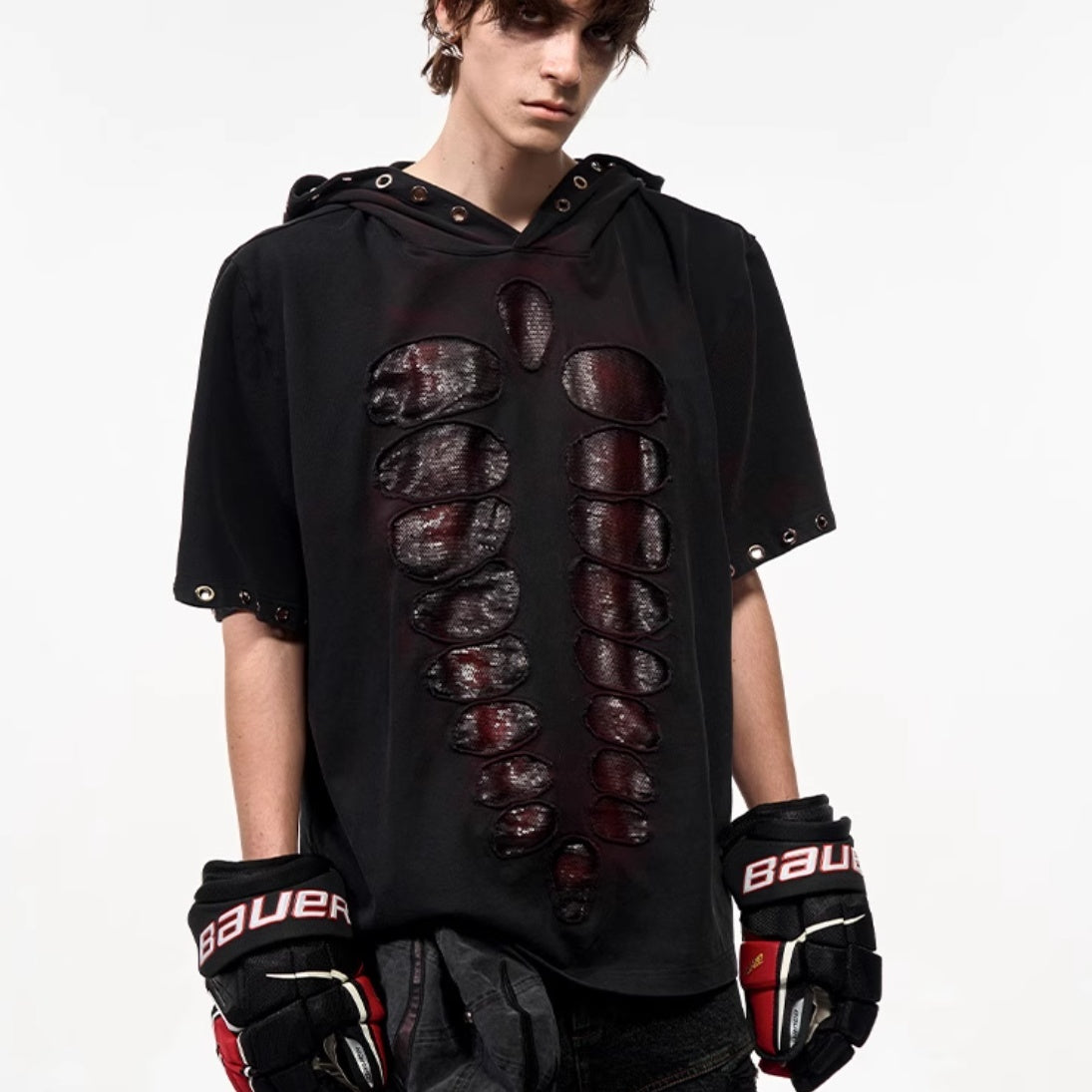 Sequin Hooded T-Shirt for Men