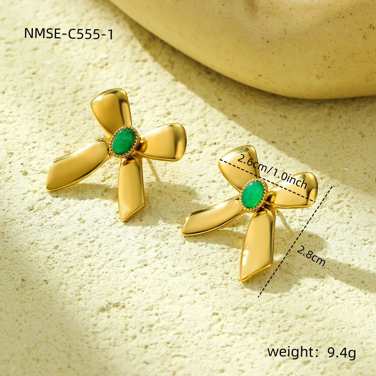 18K Gold-Plated Stainless Steel Bow Earrings – Fashion OL Style