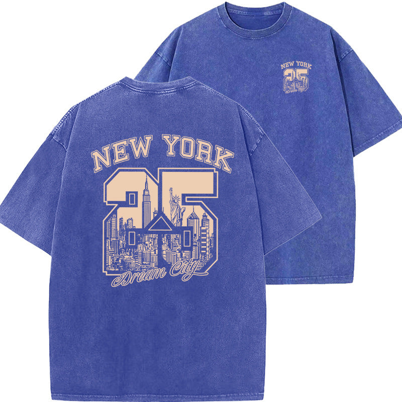Retro Style New York Print Short Sleeve T-Shirt