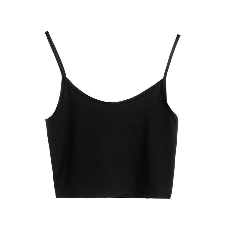 Chic One-Shoulder Sling Crop Vest – Slim Fit