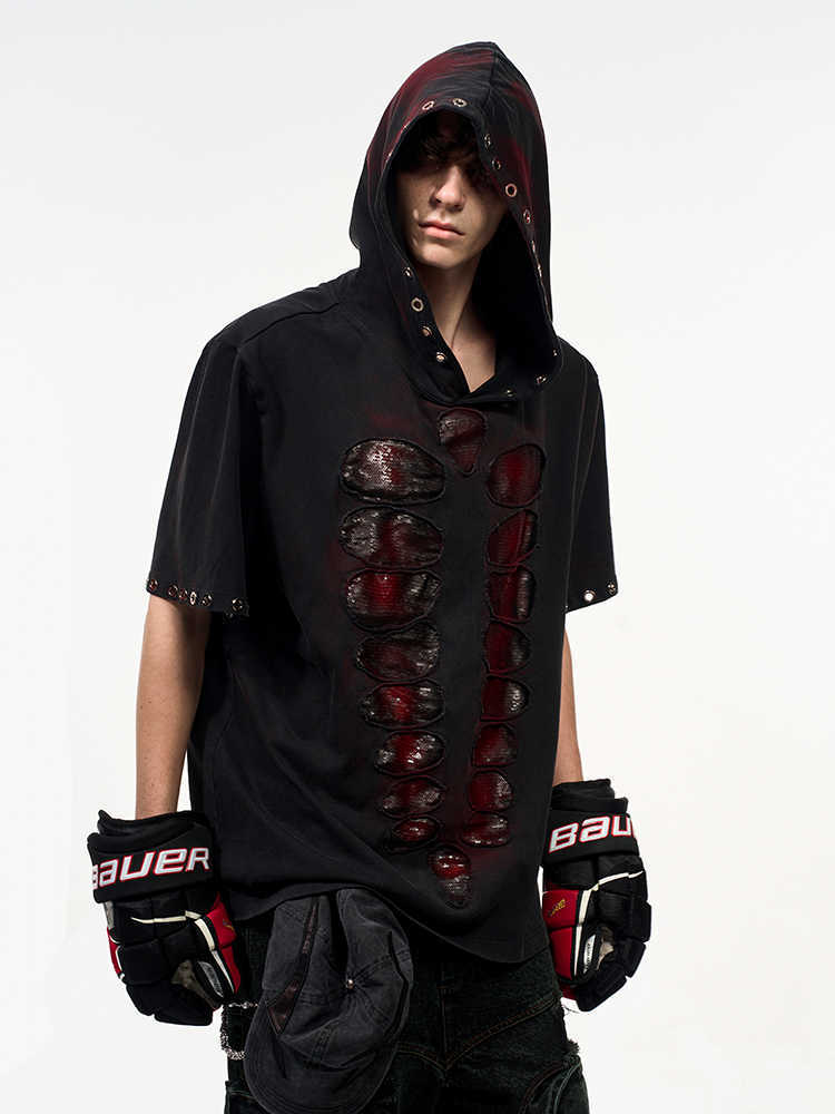 Sequin Hooded T-Shirt for Men
