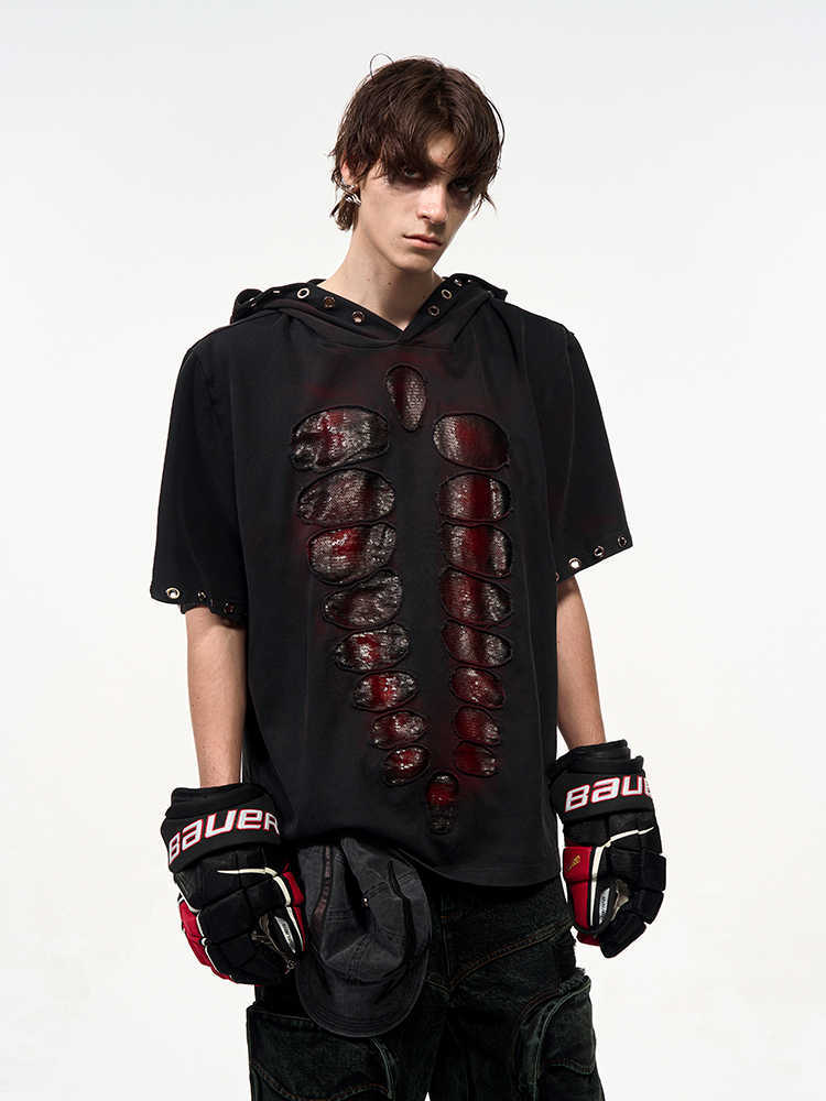 Sequin Hooded T-Shirt for Men