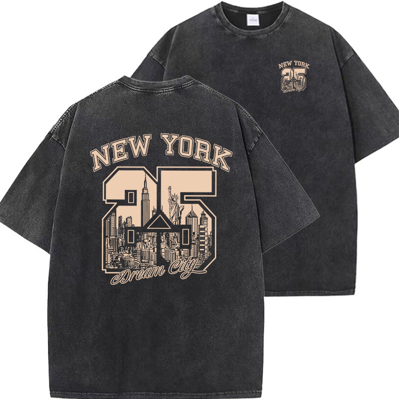 Retro Style New York Print Short Sleeve T-Shirt