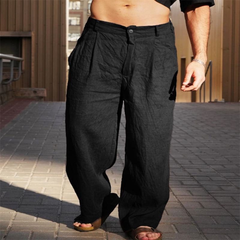Men's Four-Season Wide-leg Pants