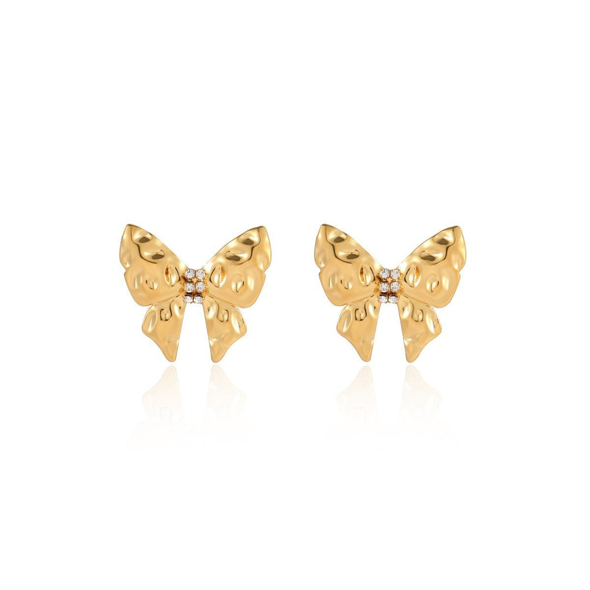 18K Gold-Plated Stainless Steel Bow Earrings – Fashion OL Style