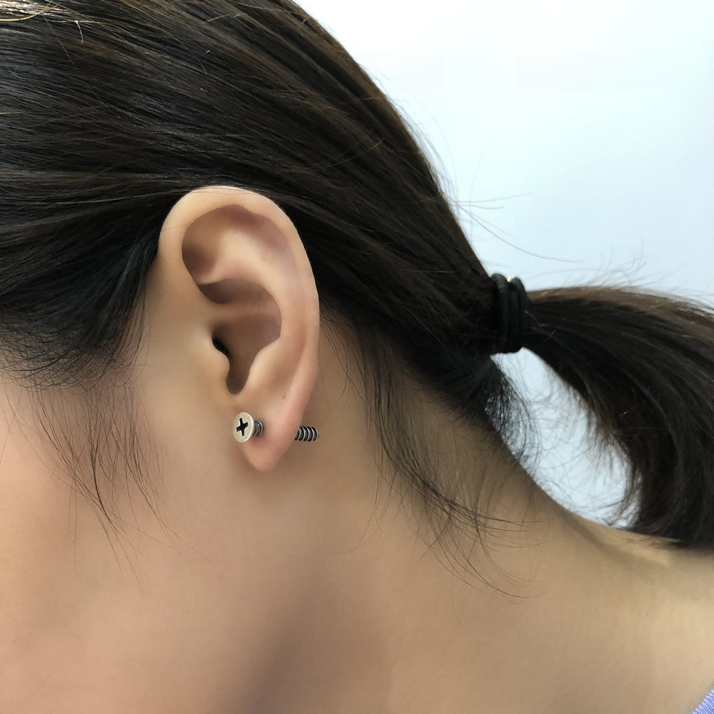 Geometric Silver Drop Earrings – Minimalist Style