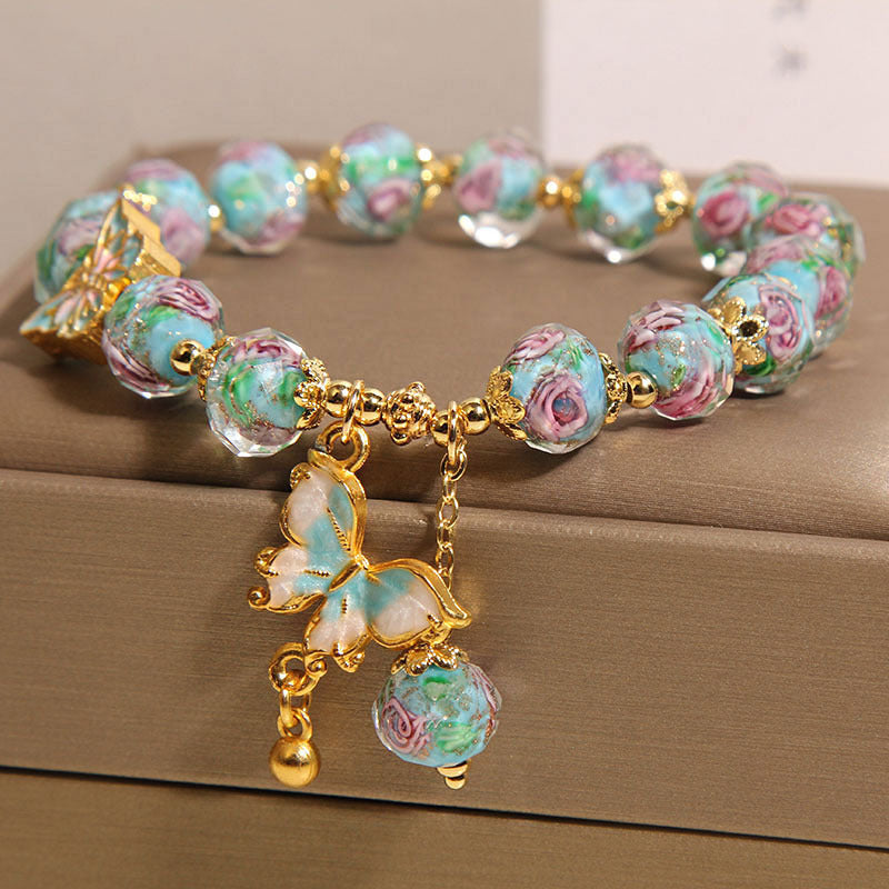 Floral Glaze Butterfly Earrings – Japanese & Korean Style