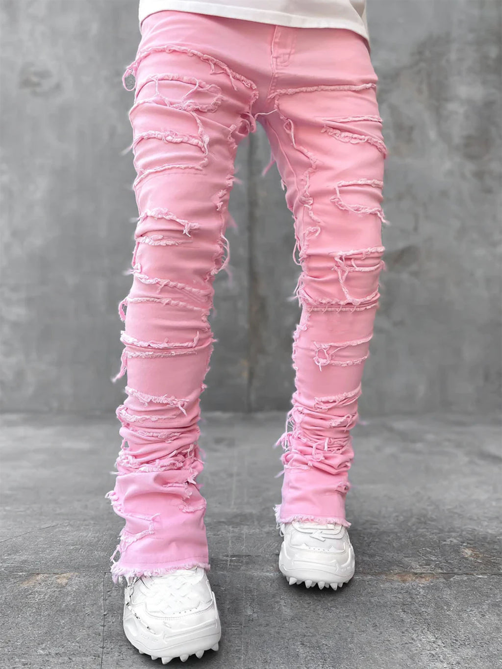 Ins Fringes Stacked Jeans \