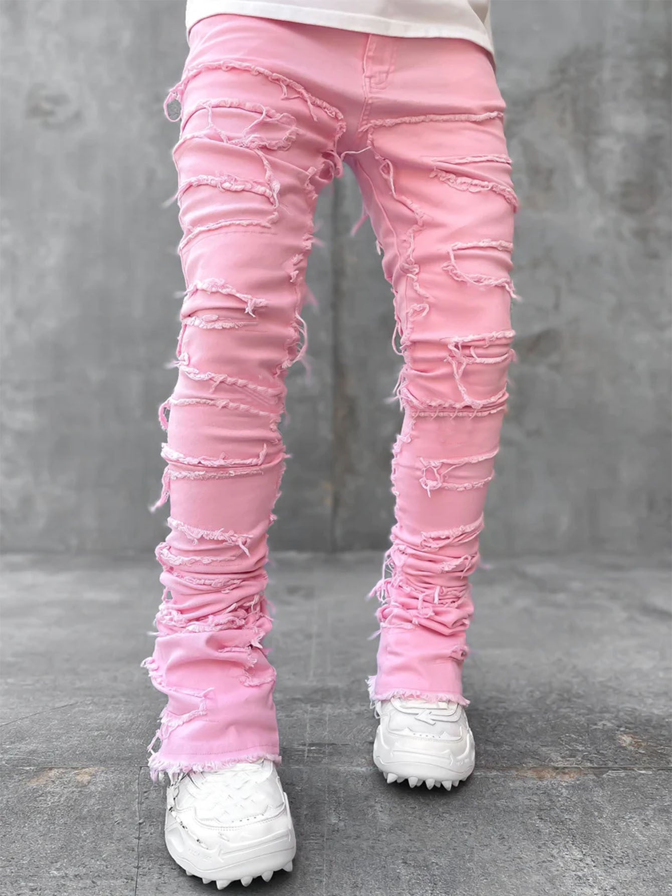 Ins Fringes Stacked Jeans \