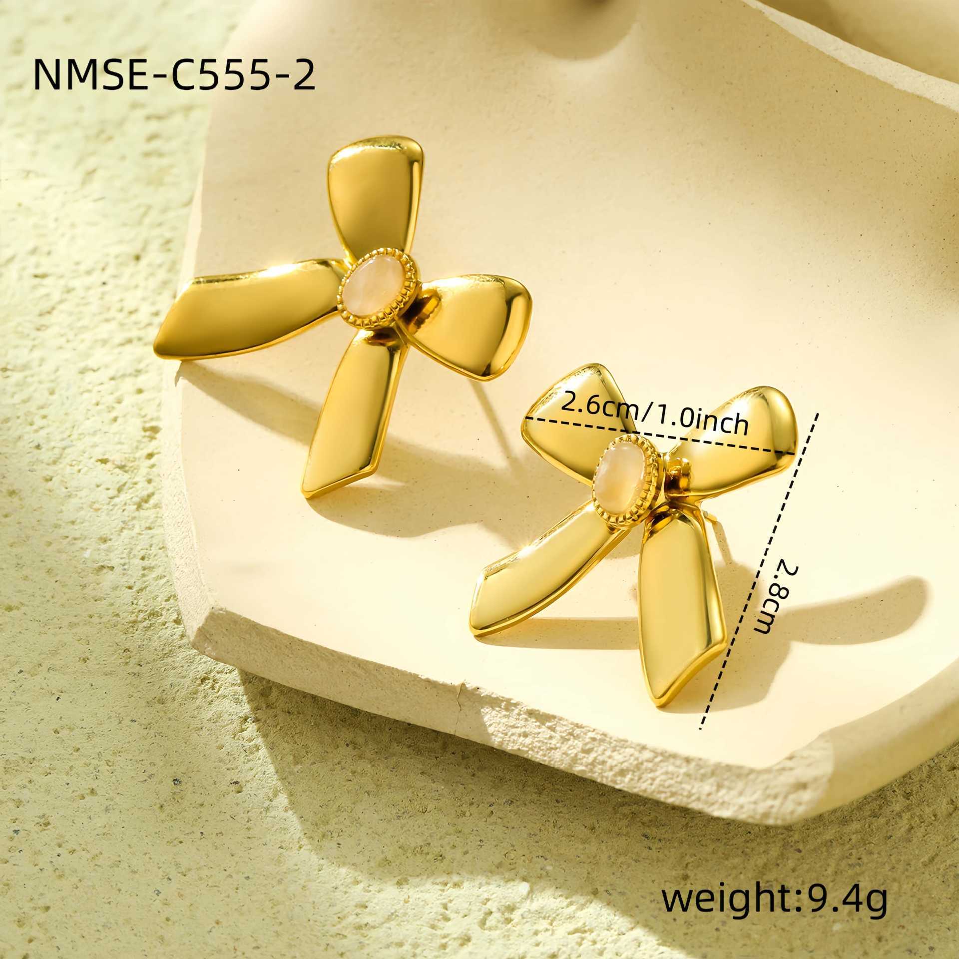 18K Gold-Plated Stainless Steel Bow Earrings – Fashion OL Style