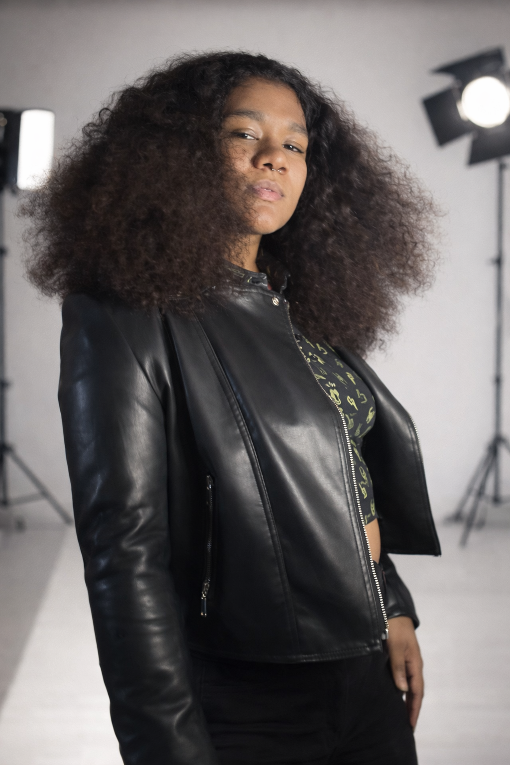 Faux Leather Crop Jacket