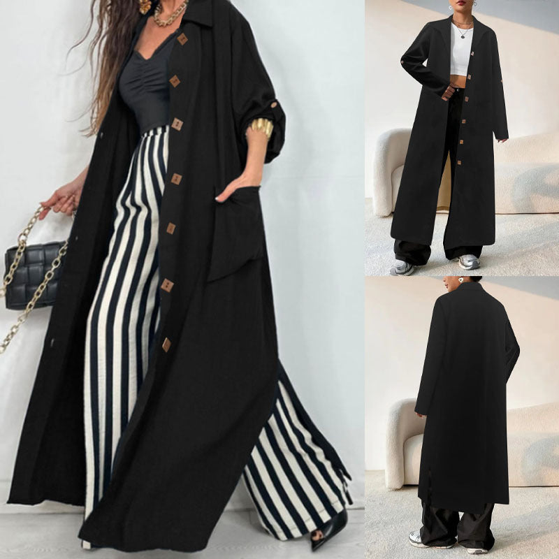 Below-the-Knee Belted Trench Coat