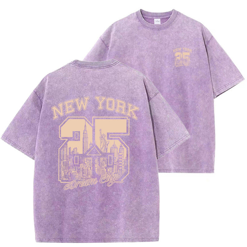 Retro Style New York Print Short Sleeve T-Shirt