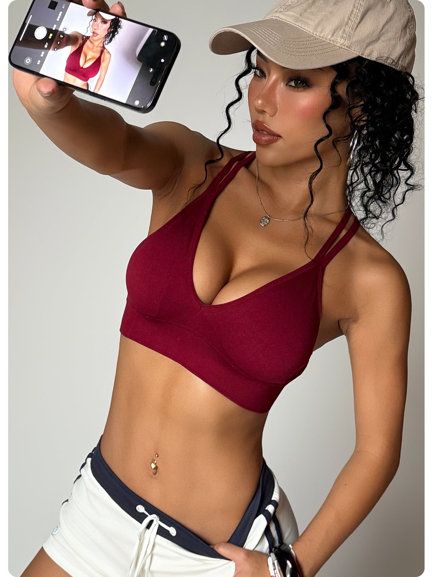 Velora Seamless Full-Cup Bra – Wine Red