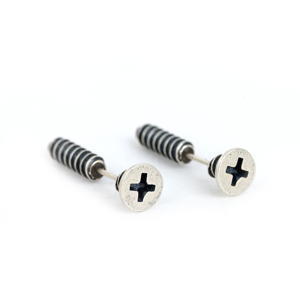 Geometric Silver Drop Earrings – Minimalist Style