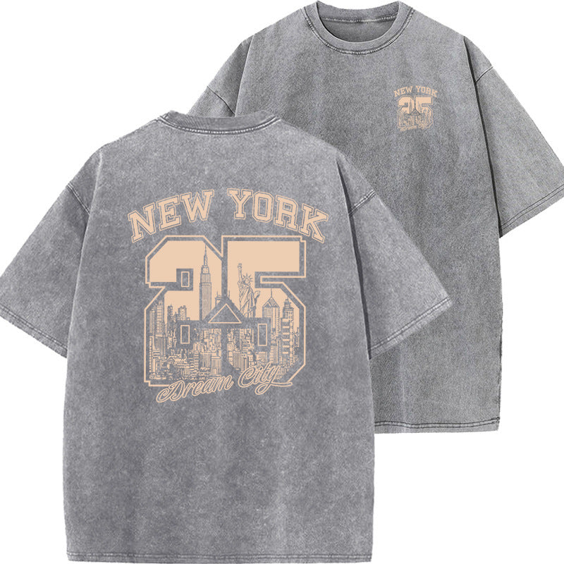Retro Style New York Print Short Sleeve T-Shirt