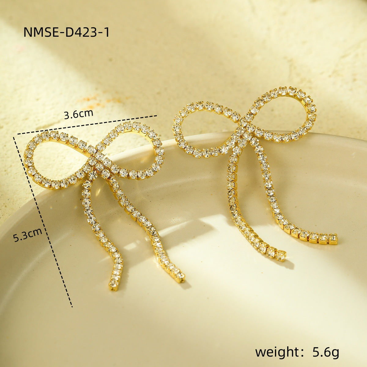 18K Gold-Plated Stainless Steel Bow Earrings – Fashion OL Style
