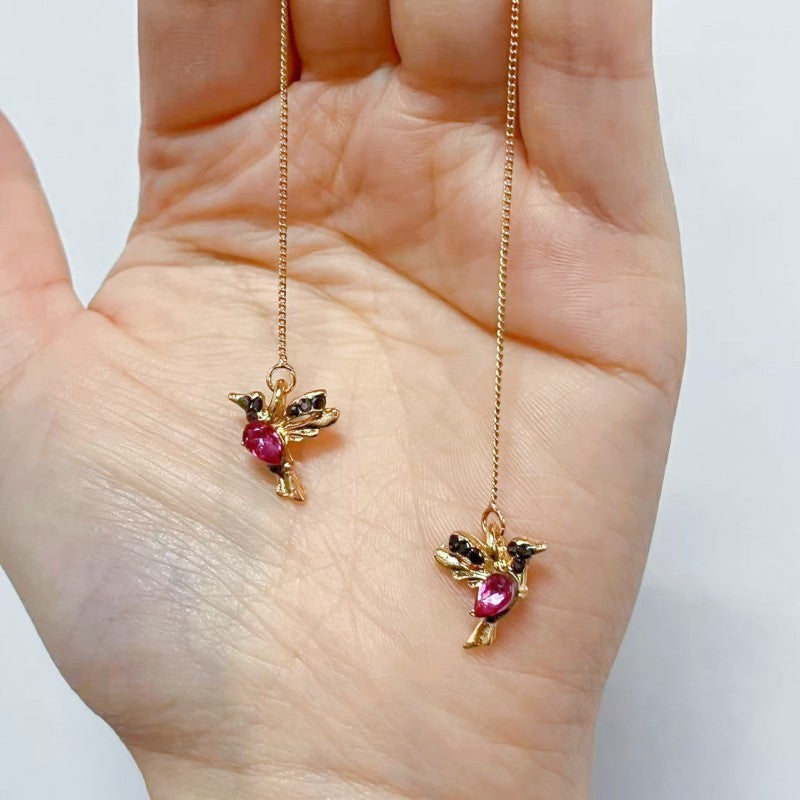 Zircon Bird Wing Drop Earrings – Elegant Animal-Inspired Jewelry