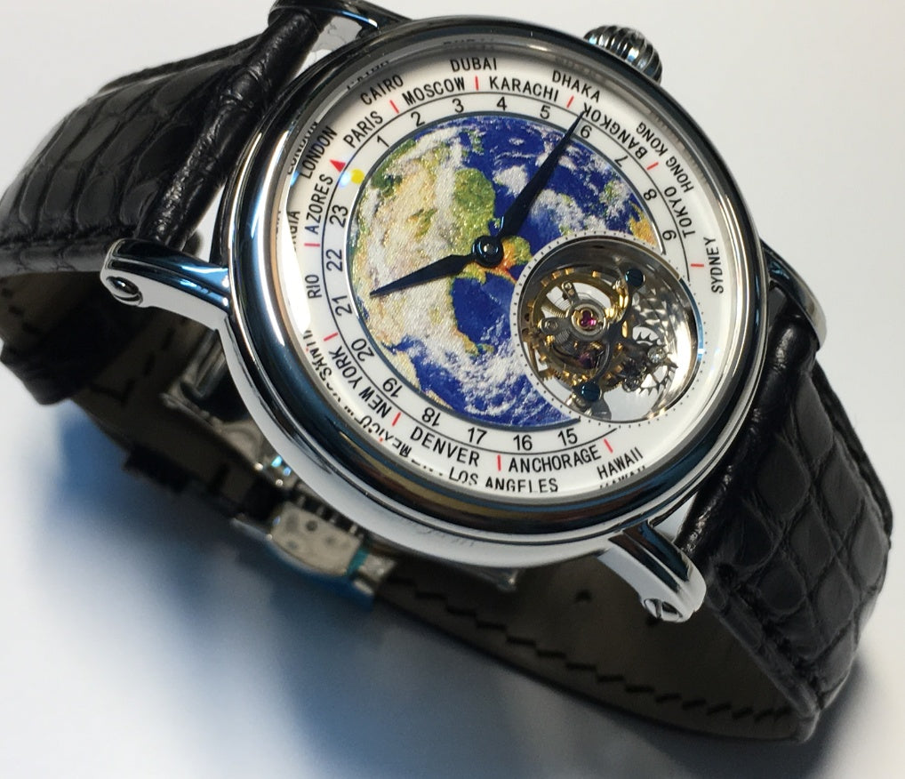 Luxury 3D Globe Tourbillon Watch