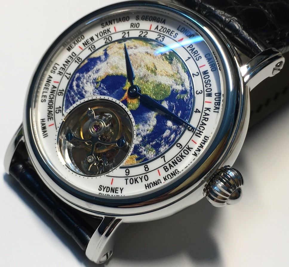 Luxury 3D Globe Tourbillon Watch