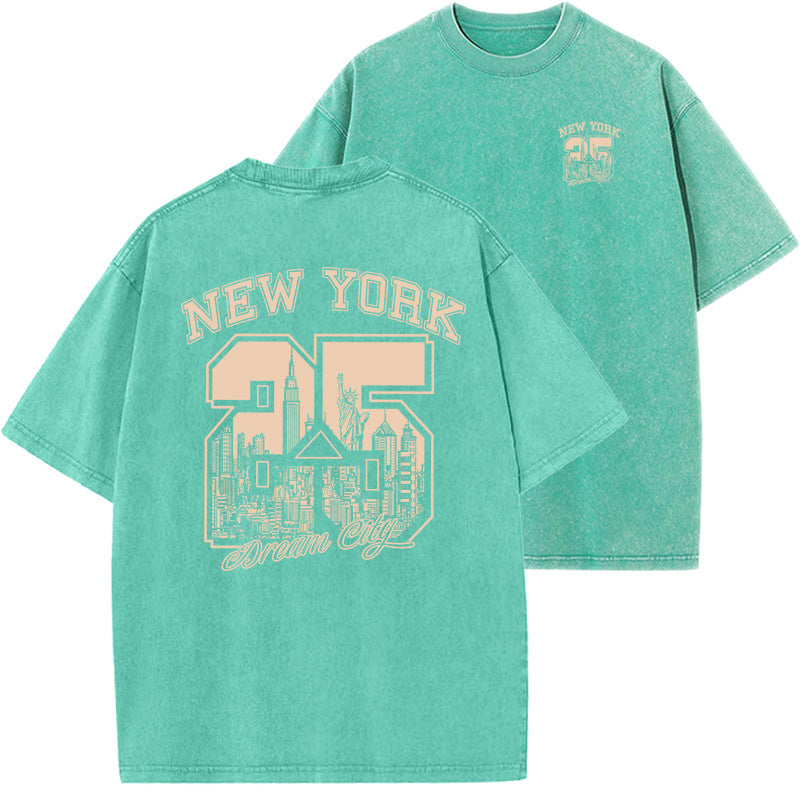 Retro Style New York Print Short Sleeve T-Shirt
