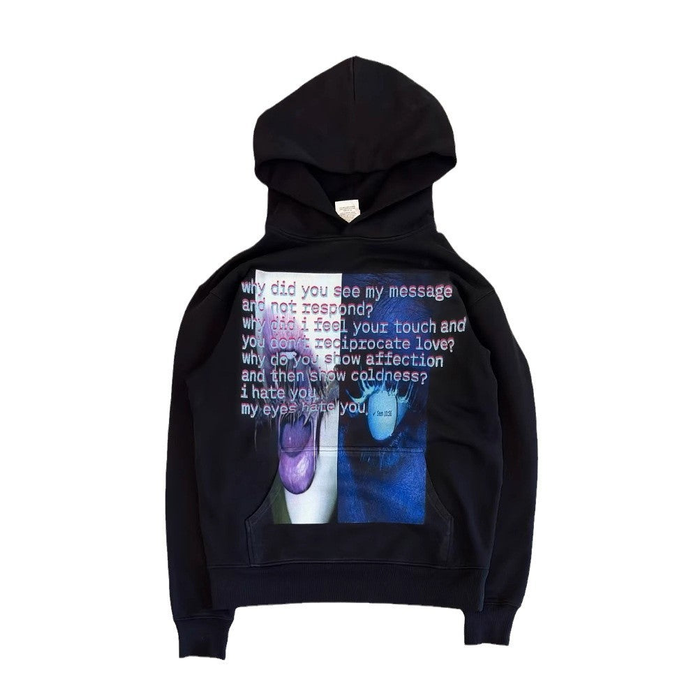 Printed Long Sleeve Pullover Hoodie