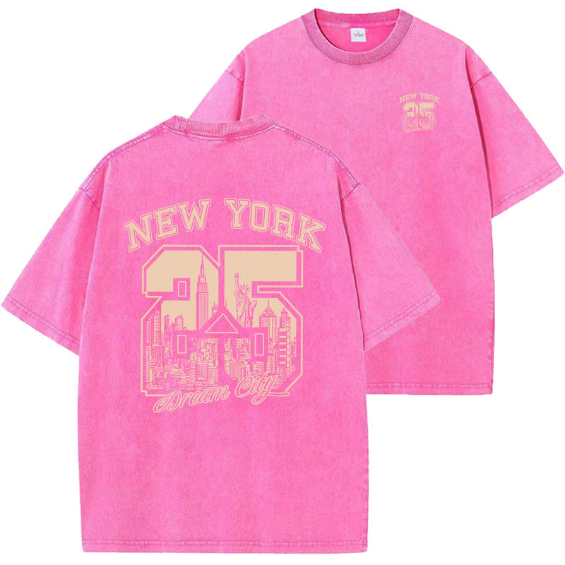 Retro Style New York Print Short Sleeve T-Shirt