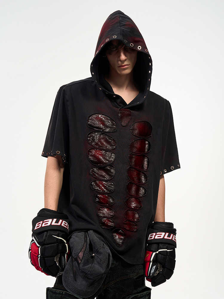 Sequin Hooded T-Shirt for Men