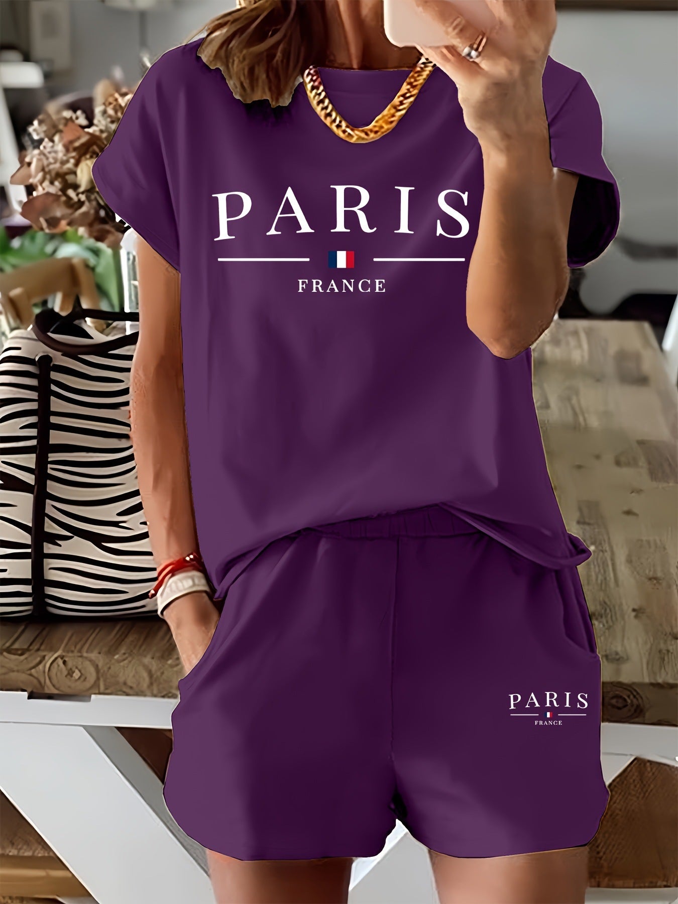 Paris Women’s Casual Quarter-Sleeve Top