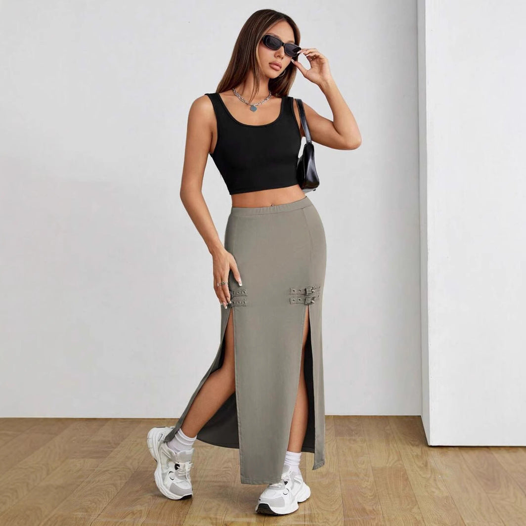 High Slit Bodycon Skirt