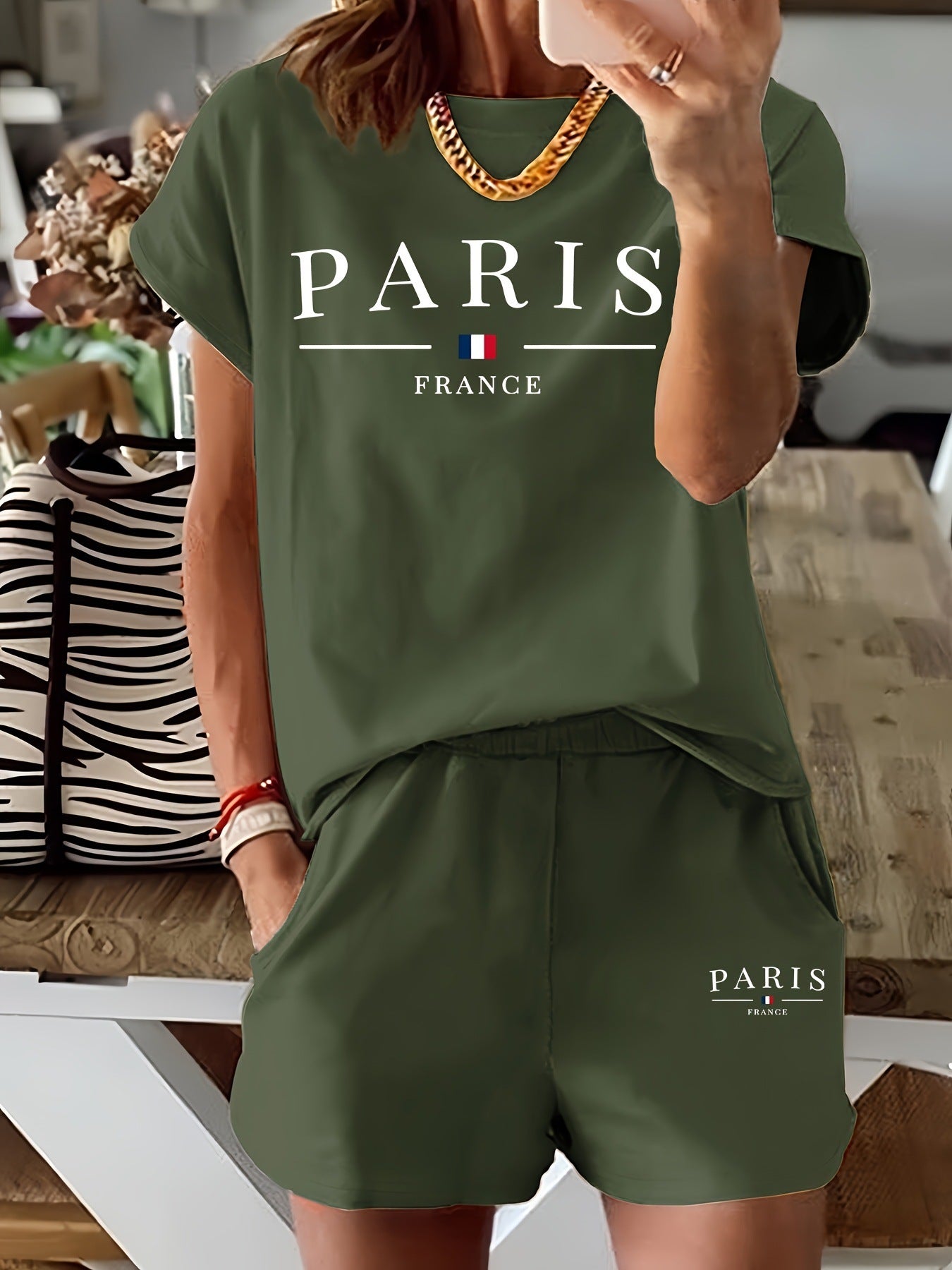 Paris Women’s Casual Quarter-Sleeve Top