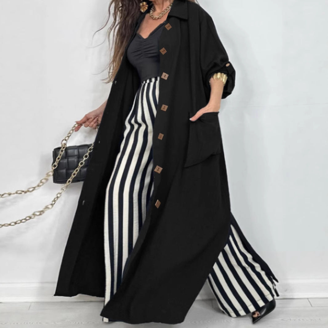 Below-the-Knee Belted Trench Coat