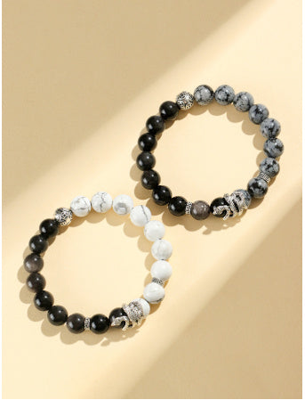 Silver Stone Snake Bracelet – Couple’s Blessing Style