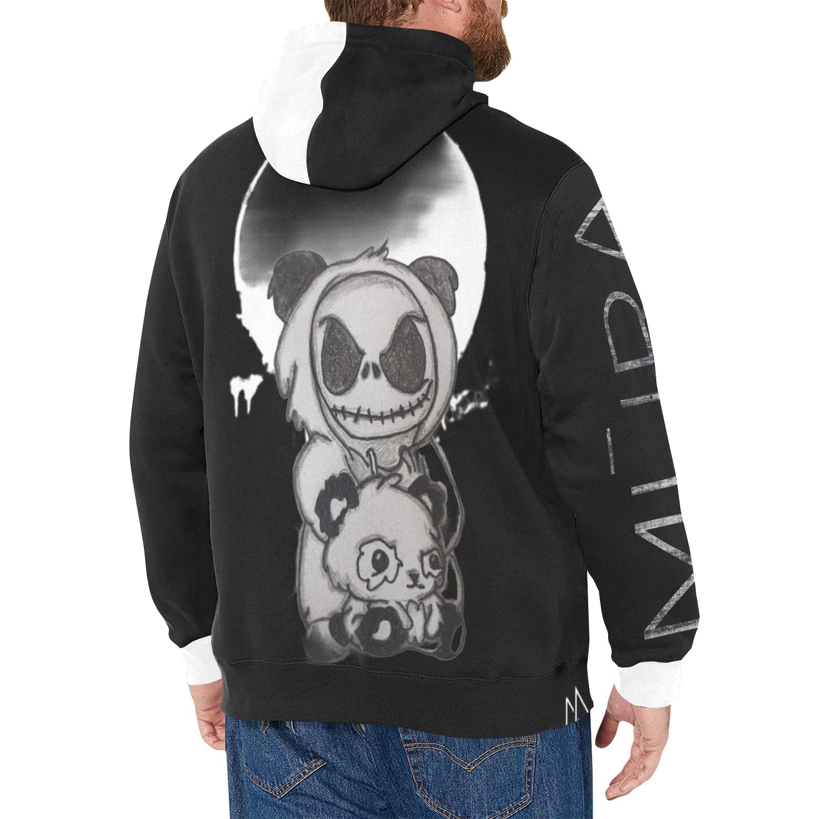 Panda Jack B&W Fleece Hoodie