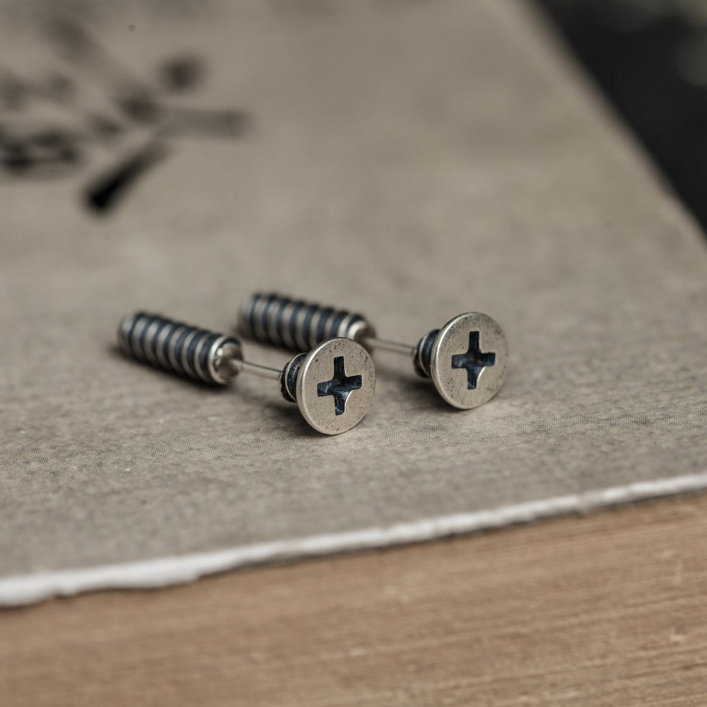 Geometric Silver Drop Earrings – Minimalist Style