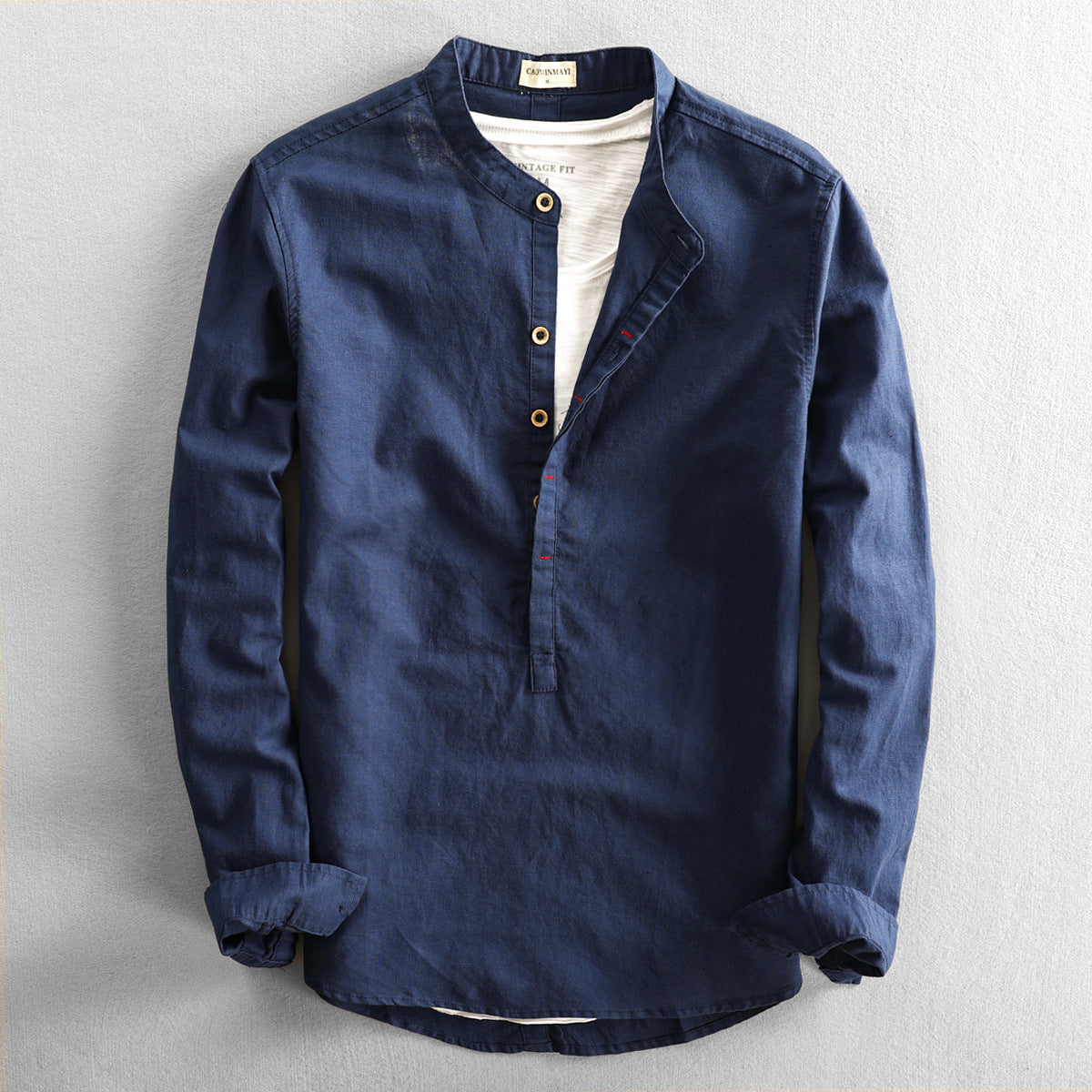 Simple Long Linen Sleeves Shirt